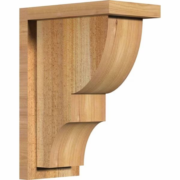 Ridgewood Rough Sawn Corbel w/Backplate, Western Red Cedar, 6